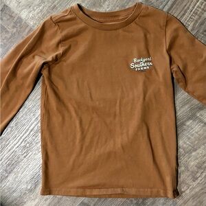 Brown Kids Long Sleeve Shirt